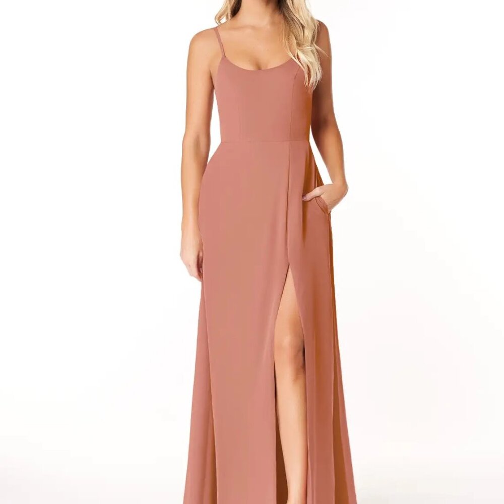Azazie bridesmaid dress Moira in Mai Tai